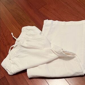 White Girls linen Drawstring Pants